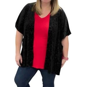 NEW HONEYME printed velvet kimono in black